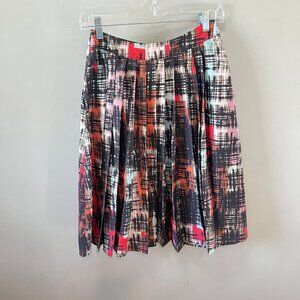 Anthropologie Fynn and Rose Pleated Check‎ Print Skirt- Size 2